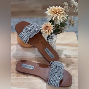 Steve Madden Silver Embellished Women's Sandals